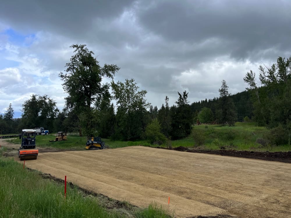 Building pad graded and rolled