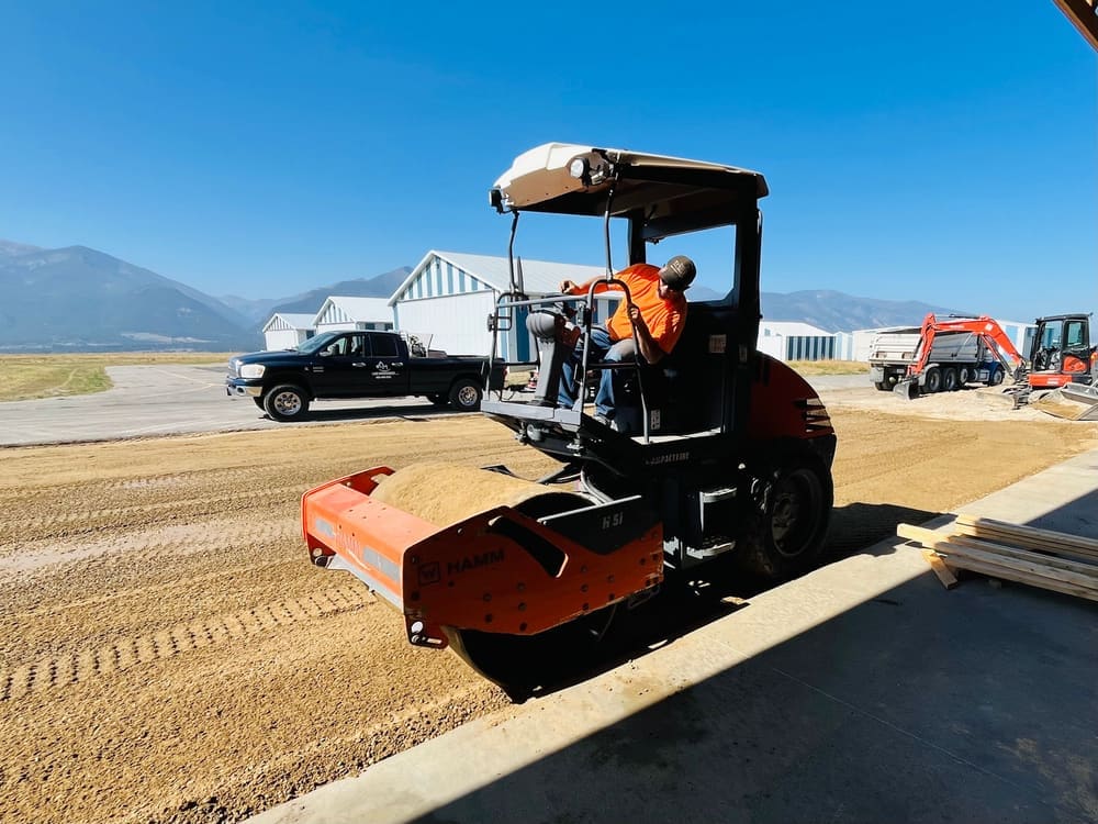 Prepping for asphalt at the Stevensville Airport
